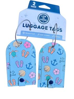 Life is Good Luggage Tags - Colorful & FUN! Make finding your luggage easy again
